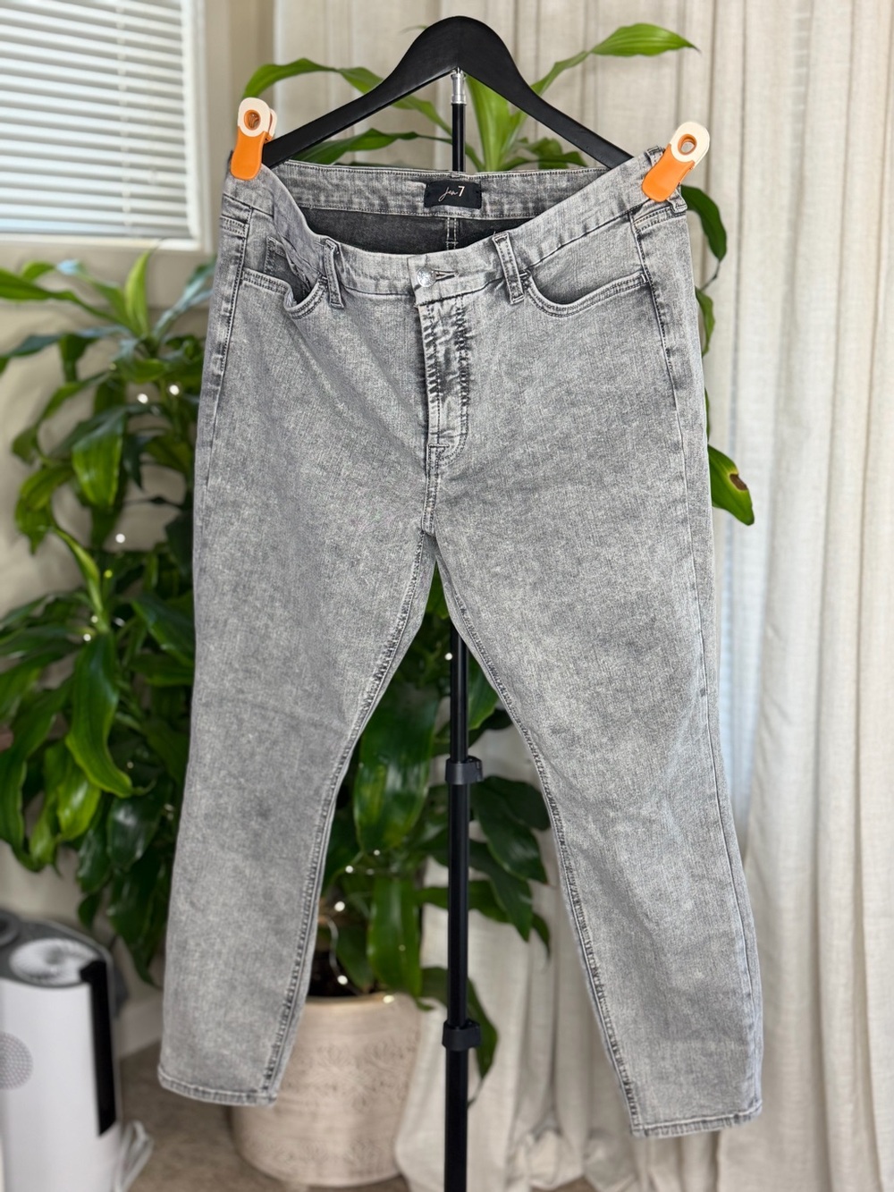 JEN7 by 7 For All Mankind Gray Wash Stretch Jeans Size 14